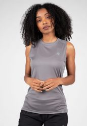 Mokena Top bez rękawów - Szary. Szare topy sportowe damskie GORILLA WEAR, m, bez wzorów, z poliesteru, bez ramiączek. Za 178.00 zł.