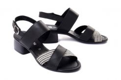 RIEKER REMONTE R8767-00 black combination, sandały damskie. Czarne sandały damskie Rieker Remonte, bez wzorów, bez obcasa, na obcasie. Za 159.95 zł.
