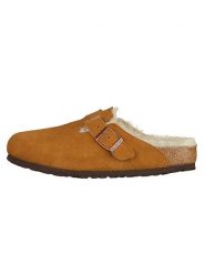 Birkenstock Skórzane kapcie "Boston" w kolorze jasnobrązowym rozmiar: 36. Brązowe kapcie damskie Birkenstock, ze skóry. Za 357.95 zł.