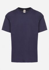 Granatowa Bawełniana Koszulka T-shirt w Stylu Basic Malorisa. Niebieskie t-shirty męskie Born2be, l, bez wzorów, z bawełny, bez kołnierzyka. Za 34.99 zł.