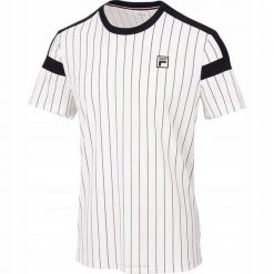 Koszulka tenisowa Fila Stripes Jascha. Białe t-shirty damskie Fila, xl, bez wzorów, z materiału, bez kołnierzyka. Za 155.99 zł.