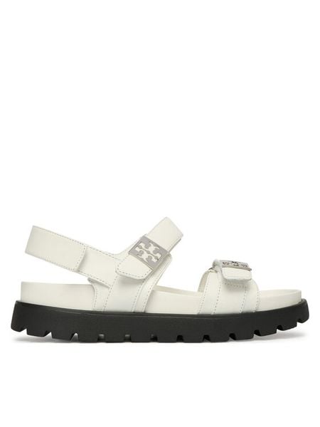 Tory Burch Sandały Mellow Sport 179591 Biały. Białe sandały damskie Tory Burch, bez wzorów, bez obcasa, na płaskiej podeszwie. Za 1,659.00 zł.