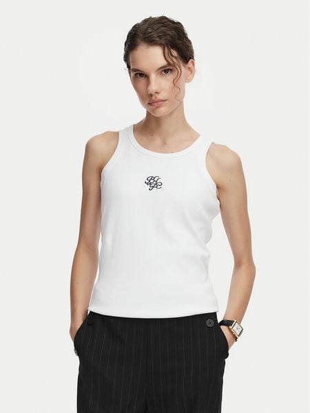 Beverly Hills Polo Club Top P-SS26W-TK550000 Biały Regular Fit. Białe topy sportowe damskie Beverly Hills Polo Club, m, bez wzorów, z bawełny, bez ramiączek. Za 89.99 zł.