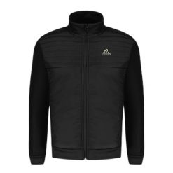 Bluza Le Coq Sportif N°1. Czarne bluzy sportowe męskie Le Coq Sportif, bez wzorów, z materiału, eleganckie, bez kołnierzyka, bez ramiączek. Za 520.35 zł.