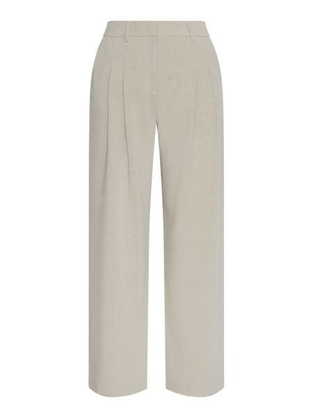 MOSS COPENHAGEN Spodnie "Mirabelle Michelle" w kolorze beżowym rozmiar: XS. Brązowe spodnie materiałowe damskie MOSS COPENHAGEN, bez wzorów, z bawełny, z podwyższonym stanem. Za 135.49 zł.