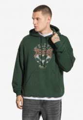Bluza sportowa męska Prosto Athletic z kapturem. Zielone bluzy sportowe męskie Prosto., z aplikacjami, z bawełny, sportowe, bez kołnierzyka, bez ramiączek. Za 163.99 zł.