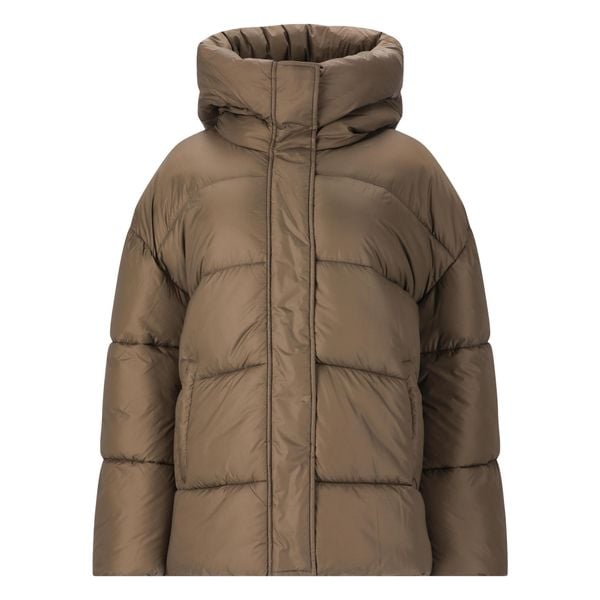 Damska kurtka z kapturem Athlecia Shaja. Brązowe kurtki damskie Athlecia, bez wzorów, z puchu, z kapturem. Za 517.50 zł.