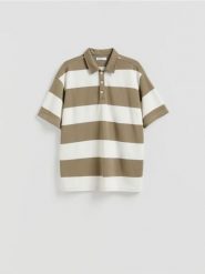 Koszulka polo boxy - złamana biel. Koszulki polo męskie Reserved, l, bez wzorów, z bawełny, bez ramiączek. Za 119.99 zł.