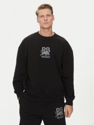 HUGO Bluza Dahrain_RB 50542806 Czarny Regular Fit. Czarne bluzy bez kaptura męskie Hugo, m, z bawełny. Za 249.99 zł.