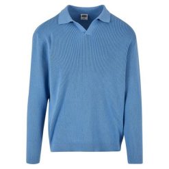 Oversizowy, prążkowany sweter z długim rękawem Urban Classics. Niebieskie swetry męskie Urban Classics, m, bez wzorów, prążkowane, bez kołnierzyka. Za 267.50 zł.