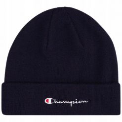 Czapka sportowa unisex Champion zimowa ciepła. Niebieskie czapki męskie CHAMPION, na zimę, bez wzorów, sportowe. Za 54.90 zł.