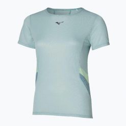 Koszulka do biegania damska Mizuno DryAeroFlow Tee. Niebieskie t-shirty damskie Mizuno, s, bez wzorów, z materiału, bez kołnierzyka. Za 129.99 zł.