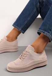 Ciemnobeżowe Trampki Accia. Brązowe trampki i tenisówki damskie Renee, bez wzorów, z gumy, przed kostkę. Za 54.99 zł.