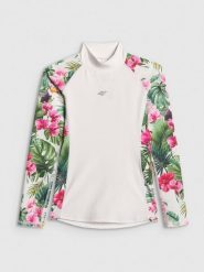 4F Top do pływania z nadrukiem damski - multikolor M. Brązowe topy damskie 4f, m, bez wzorów, z materiału, bez kołnierzyka. Za 149.99 zł.