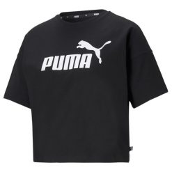Koszulka sportowa damska Puma Ess Cropped Logo. Czarne bluzki sportowe damskie Puma, m, bez wzorów, bez ramiączek. Za 218.00 zł.
