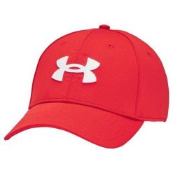 Czapka z daszkiem męska Under Armour Blitzing czerwona. Czerwone czapki męskie Under Armour, bez wzorów, sportowe. Za 68.63 zł.