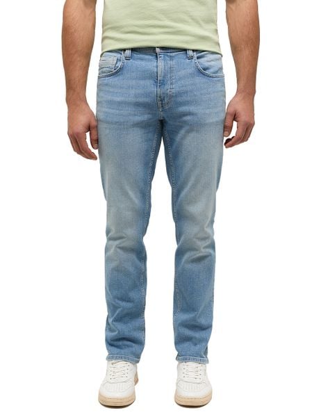Męskie Spodnie Jeansowe Mustang Style Washington Straight Denim Blue 1014877 5000 313. Niebieskie spodnie materiałowe męskie Mustang, bez wzorów, z denimu. Za 219.99 zł.