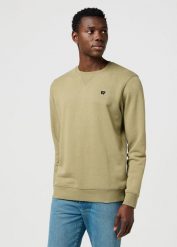 MESKA BLUZA WRANGLER SIGN OFF CREW ALOE 112371463. Bluzy bez kaptura męskie Wrangler, m. Za 189.99 zł.