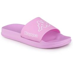 Klapki damskie sportowe Kappa KRUS. Białe klapki damskie Kappa, bez wzorów, z materiału, bez obcasa. Za 59.00 zł.