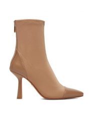 Nine West Botki CEO-NOURA-01 Beżowy. Brązowe botki damskie Nine West, z materiału, bez obcasa, na szpilce, bez zapięcia. Za 279.99 zł.