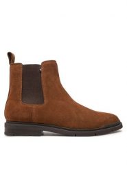 Tommy Hilfiger Sztyblety Flexible Hilfiger Suede Chelsea FM0FM05102 Brązowy. Brązowe sztyblety męskie Tommy Hilfiger, ze skóry, bez zapięcia. Za 669.99 zł.