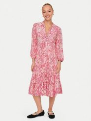 ONLY Sukienka codzienna Milana 15308233 Różowy Regular Fit. Czerwone sukienki damskie Only, na co dzień, s, bez wzorów, z wiskozy, bez kołnierzyka, bez ramiączek, proste. Za 199.99 zł.