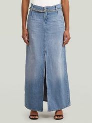 G-Star Spódnica dżinsowa w kolorze błękitnym rozmiar: W27. Niebieskie spódniczki damskie G-Star, z aplikacjami, ze skóry, retro, maxi, proste. Za 266.45 zł.