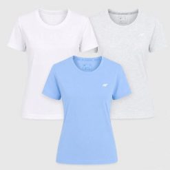 T-SHIRT DAMSKI 4F ZESTAW 3PAK KOSZULKA SPORTOWA KOMPLET XXL F3308 SS26. Bluzki sportowe damskie 4f, uniwersalny, bez wzorów, z bawełny, bez ramiączek. Za 119.97 zł.