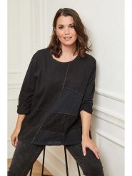 Curvy Lady Koszulka w kolorze czarnym rozmiar: 44/46. Czarne t-shirty damskie Curvy Lady, bez wzorów, z koronki, z asymetrycznym kołnierzem. Za 100.99 zł.