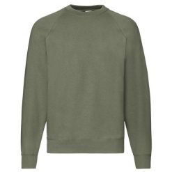 Klasyczna Bluza Raglanowa Unisex Dla Dorosłych. Zielone bluzy sportowe damskie Fruit of the Loom, l, bez wzorów, z bawełny, bez ramiączek, długie, z kapturem. Za 78.99 zł.