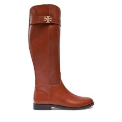 Kozaki Tory Burch. Brązowe kozaki damskie Tory Burch, bez obcasa, na płaskiej podeszwie. Za 3,199.00 zł.