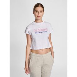 Damska koszulka crop top Hummel Legacy June. Białe t-shirty damskie HUMMEL, xl, bez wzorów, z bawełny, bez kołnierzyka. Za 151.00 zł.