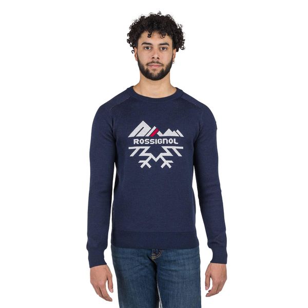 Sweter męski Rossignol Jacquard Crew Neck. Niebieskie swetry męskie Rossignol, l, bez wzorów, z wełny, bez kołnierzyka. Za 919.99 zł.