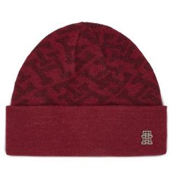 Czapka Tommy Hilfiger. Czerwone czapki zimowe damskie Tommy Hilfiger. Za 439.99 zł.