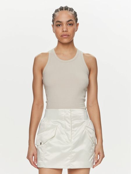 Calvin Klein Top K20K206554 Beżowy Slim Fit. Brązowe topy damskie CALVIN KLEIN, l, bez wzorów, bez ramiączek. Za 169.99 zł.