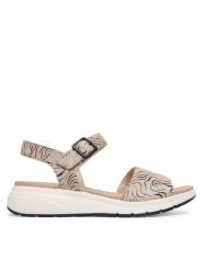 Caprice Sandały 9-28708-46 Beżowy. Brązowe sandały damskie Caprice, bez wzorów, ze skóry, bez obcasa, na płaskiej podeszwie. Za 235.99 zł.