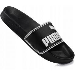 Klapki sportowe na basen czarne PUMA LEADCAT. Czarne klapki damskie Puma, bez wzorów, bez obcasa. Za 79.00 zł.