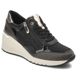 Czarne Sneakersy Marco Tozzi Eleganckie Obuwie Damskie Na Koturnie. Czarne buty sportowe na co dzień damskie Marco Tozzi, bez wzorów. Za 339.00 zł.