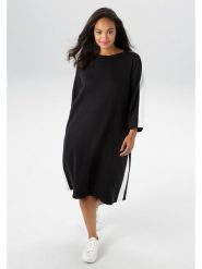 Aniston Sukienka w kolorze czarnym rozmiar: 50. Czarne sukienki damskie Aniston, bez wzorów, bez kołnierzyka, bez ramiączek, midi. Za 96.14 zł.