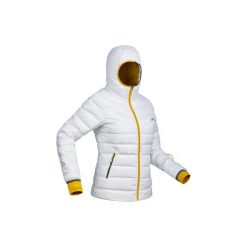 Kurtka narciarska SKI-P JKT 500 WARM damska. Białe kurtki damskie WED'ZE, s, bez wzorów, z materiału, bez kaptura, narciarskie. W wyprzedaży za 169.99 zł.