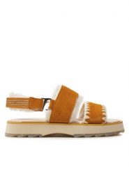 EMU Australia Sandały Montobello W13057 Żółty. Żółte sandały damskie Emu Australia, bez wzorów, ze skóry, bez obcasa, na płaskiej podeszwie. Za 479.99 zł.
