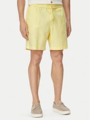 Tommy Hilfiger Szorty materiałowe Dover MW0MW44353 Żółty jasny Regular Fit. Żółte szorty męskie Tommy Hilfiger, ze lnu, bez kołnierzyka. Za 409.99 zł.