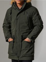 Kurtka parka - zielony. Zielone kurtki męskie Sinsay, l, bez wzorów. Za 199.99 zł.