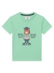 Beverly Hills Polo Club T-Shirt P-SS26B-TS0135 Zielony Regular Fit. Zielone t-shirty chłopięce Beverly Hills Polo Club, bez wzorów, z bawełny, bez ramiączek. Za 129.99 zł.