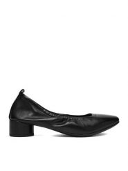 GINO ROSSI Czółenka EO-GL97D-170 Czarny. Czarne czółenka damskie Gino Rossi, bez wzorów, ze skóry, bez obcasa. Za 329.99 zł.