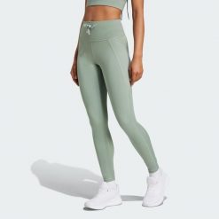 Legginsy Running Essentials. Zielone legginsy sportowe damskie Adidas, xs, bez wzorów, na fitness i siłownię. Za 199.00 zł.