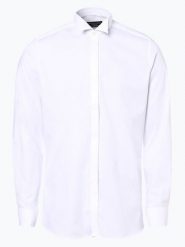 Finshley & Harding Koszula z wywijanymi mankietami Mężczyźni Slim Fit Bawełna biały kołnierz łamany, 38. Białe koszule męskie Finshley & Harding, m, bez wzorów, z bawełny, bez kołnierzyka, bez ramiączek. Za 279.95 zł.