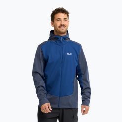 Kurtka softshell męska Jack Wolfskin Skyvail. Niebieskie kurtki męskie Jack Wolfskin, m, bez wzorów, z materiału, bez kaptura. Za 509.99 zł.