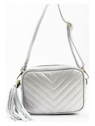 Lia Biassoni Skórzana torebka "Mavigliano" w kolorze srebrnym - 22 x 16 x 7 cm rozmiar: onesize. Szare torebki klasyczne damskie Lia Biassoni, bez wzorów, z materiału, bez dodatków. Za 217.99 zł.