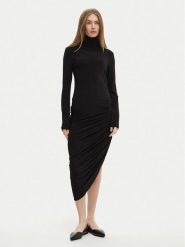 NORMA KAMALI Sukienka codzienna KK3243PLF35001 Czarny Slim Fit. Czarne sukienki damskie NORMA KAMALI, na co dzień, l, bez wzorów, z syntetyku, bez kołnierzyka, bez ramiączek, proste. Za 669.99 zł.